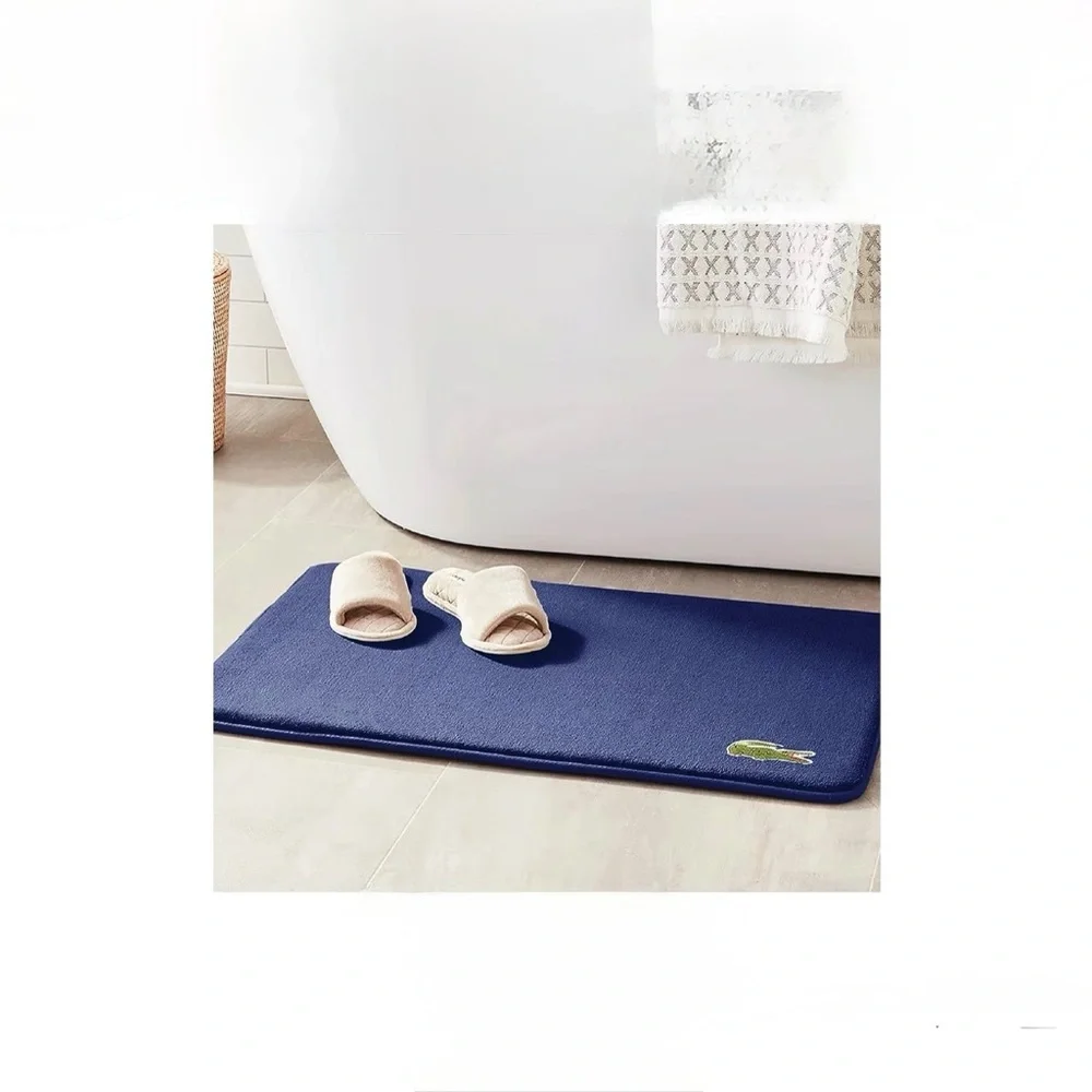 Lacoste Navy Blue Memory Foam Bath Mat